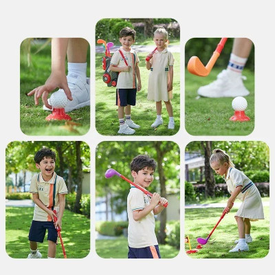 Bộ đồ chơi gậy đánh golf mini cỡ lớn cho bé vui chơi vận động kèm túi xách có bánh xe dễ di chuyển, quà tặng sinh nhật