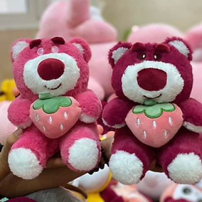 Thú nhồi bông Lotso ôm dâu mẫu mới - Size 22cm - Quà tặng gấu dâu mini thiết kế dễ thương - Gối ôm mềm mịn cho bé