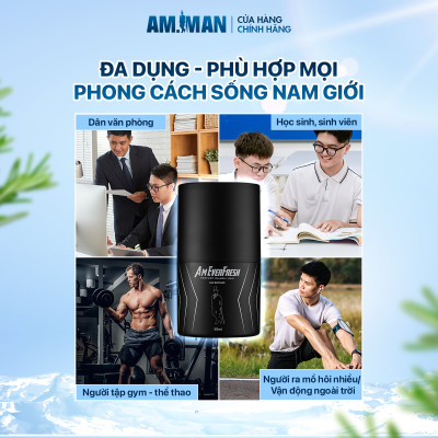 Lăn khử mùi AM MAN Am EverFresh 50ml khử mùi, khô thoáng, kiểm soát mồ hôi suốt ngày dài