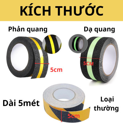 Băng Keo Chống Trượt 5cm x 5 Mét Chống Trơn Trượt Sàn Nhà, Cầu Thang An Toàn Cho Trẻ Em, Người Lớn