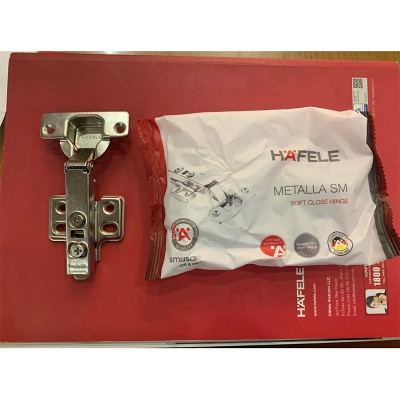 Bản lề giảm chấn Hafele Metalla SM 110° DIY, thép, lắp lọt lòng, cong nhiều - 493.03.023