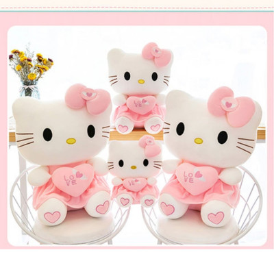 Gấu bông mèo Kitty ôm tim hàng nhập khẩu cao cấp