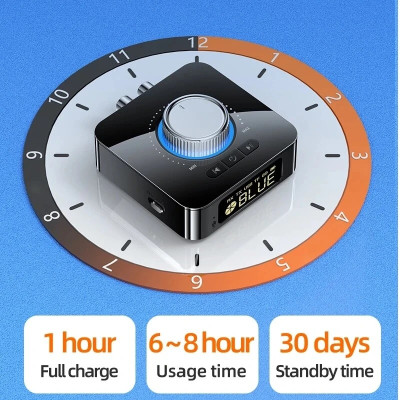 SOAIY Bộ Thu Phát Nhạc Bluetooth 5.0 Hỗ Trợ Kết Nối Aux/RCA WTF/U Disk Đèn Led Kèm Điều Khiển Từ Xa Pin 400mAh M5 - Hàng Nhập Khẩu