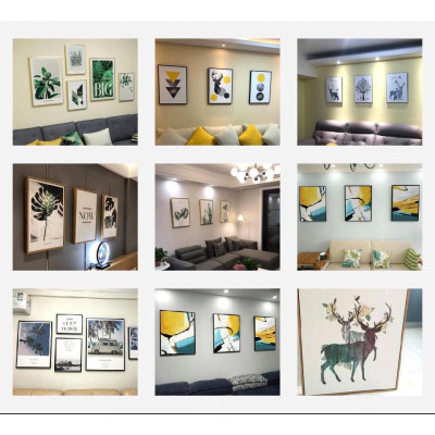 Tranh treo tường Canvas tranh Cô gái ôm lá 50x70cm ( kèm theo khung )