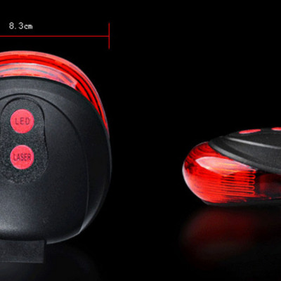 Đèn Hậu Xe Đạp Cảnh Báo- Chế Độ Đèn Led Siêu Sáng, Tia Laser Tạo Khoảng Cách An Toàn- Chính Hãng (Kèm Giá Đỡ)