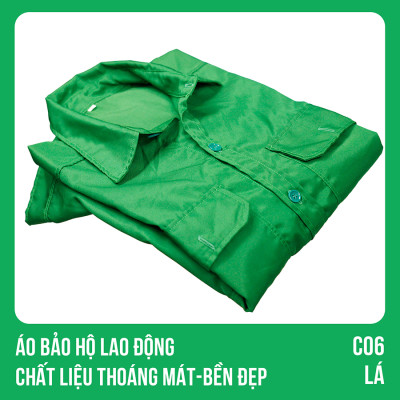 Áo bảo hộ lao động, chất liệu thoáng mát, bền đẹp - Mã C06 (Lá)