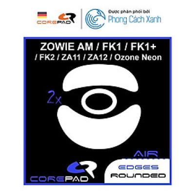 Feet chuột PTFE Corepad Skatez cho Zowie AM / FK1 / FK1+ / FK2 / S1 / S2 / ZA11 / ZA12 / Ozone Neon / Neon M10 (2 bộ) - Hàng Chính Hãng