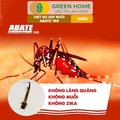 Chế Phẩm Diệt Bọ Gậy, Muỗi Greenhome, Abate 1SG, Chai 100Gr, Ngắn Ngừa Bệnh Sốt Xuất Huyết, Sốt Rét