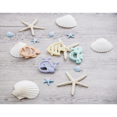 Gặm nướu sinh vật biển Richell Nhật silicone nguyên khối gặm nướu đồ chơi cho bé Baby