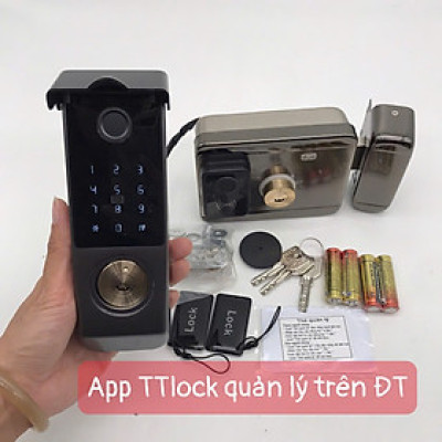 Khóa cửa thông minh chống nước G04B.2M - 2 mặt vân tay + App TTlock Bluetooth quản lý trên ĐT ( Hàng nhập khẩu)