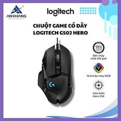 Chuột game có dây Logitech G502 Hero - Cảm biến Hero 25k, RGB, 11 nút lập trình - Hàng Chính Hãng