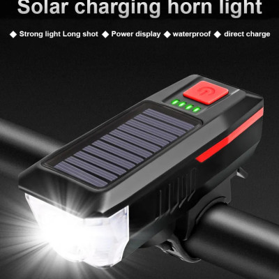 Năng Lượng Mặt Trời Đa Năng Đèn Xe Đạp Có Thể Sạc Qua USB Đèn Pha Xe Đạp Đèn Led Chống Nước Đèn Xe Đạp 3 Chế Độ LED Mountain Đèn Trước Xe Đạp Với 5 Chế Độ 120dB Còi Xe Đạp - Hàng Chính Hãng dododios