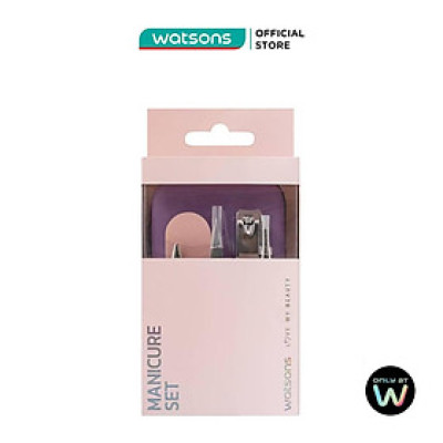 Combo Dụng Cụ Chăm Sóc Móng Watsons (Cắt + Dũa + Kéo + Nhíp + Cây Lấy Khóe + Kèm hộp)