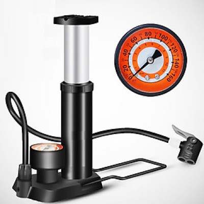 Bơm hợp kim nhôm loại đạp chân dùng cho xe đạp, xe máy, ô tô, tặng kèm kim bơm banh