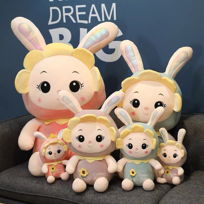 Gấu bông thỏ hoa mặt trời hàng nhập khẩu cao cấp vải nhung co giãn 4 chiều