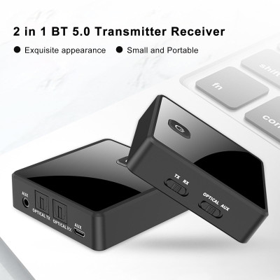 ROGTZ - Thiết bị thu phát âm thanh Bluetooth đa năng NFC M6 Bluetooth 5.0, Chế độ chuyển đổi linh hoạt, Phạm vi 10m.  Màn hình LCD, Điều khiển từ xa, Tích hợp Micro, Pin Lithium-Ion  3.7V/500mAh, Hỗ trợ FM, USB, Thẻ TF - Hàng Chính Hãng