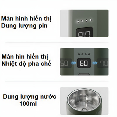 Máy pha cà phê cầm tay chuyên nghiệp Espresso 3 trong 1, dùng pin có thể pha cả nóng và lạnh HiBREW H4C - Hàng Chính Hãng