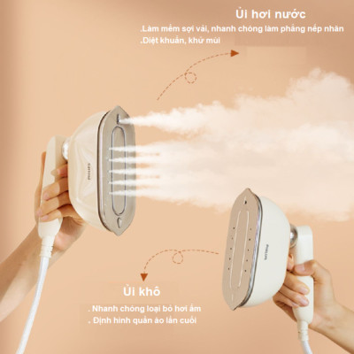 Bàn là, ủi hơi nước cầm tay công suất lớn 1800W thương hiệu Philips STE0850/50 - Hàng nhập khẩu