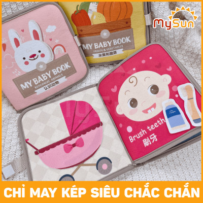 Sách vải cho bé sơ sinh bé 6 tháng dưới 1 tuổi Montessori bận rộn tương tác sách vải nỉ 3d mầm non MySun