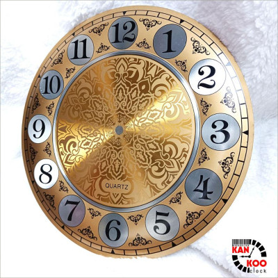 Mặt số nhôm dập nổi đường kính 28cm kiểu số học trò lắp đồng hồ treo tường gỗ, đồng hồ decor