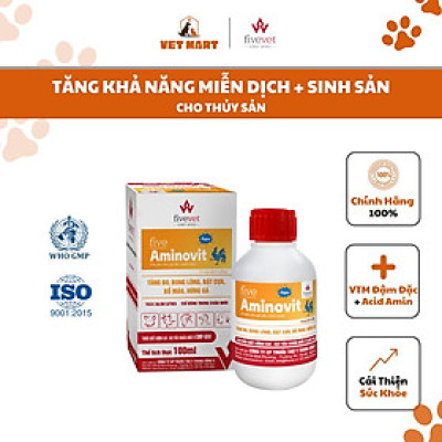 [100ML] Five Aminovit Super - Dung dịch bổ sung vitamin vỗ béo, giúp vật nuôi tăng khả năng sinh sản