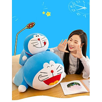 Thú nhồi bông Doraemon dáng dài êm mịn - Size từ 60cm đến 100cm - Quà tặng gấu bông Doraemon dễ thương - Gối ôm mềm mịn cho bé.
