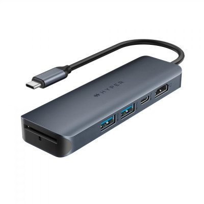 HUB chuyển đổi HyperDrive Next 6 IN 1 Port USB-C Hub - Truyền tải dữ liệu nhanh, hỗ trợ màn hình 4K60Hz - HD4002GL - Hàng Chính Hãng