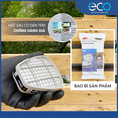 Combo (7 món) mặt nạ phòng độc 3M 7501, 7502 kết hợp phin lọc 3M 6001, tấm lọc bụi 5N11 cùng nắp giữ 501 chính hãng, phun thuốc, phun sơn, lọc bụi mịn, vi rút