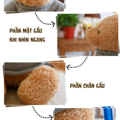 Gấu bông Teddy Head Tales cao cấp - Đồ chơi thú nhồi bông Teddy Head Tales, Chất liệu Bông gòn PP 3D tinh khiết mềm mịn, đàn hồi đa chiều, bền đẹp, an toàn cho người sử dụng