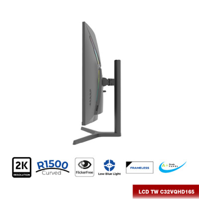 Màn hình LCD T-WOLF TW-C32VQHD165 -2K (32"/VA/2560*1440/165Hz/1ms/ HDMI-DP-SPK/HDMI Cable/Adaptor 12V-5.0A ) – Hàng Chính Hãng