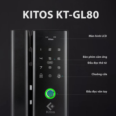 Khóa thông minh cho cửa kính Kitos KT-GL80