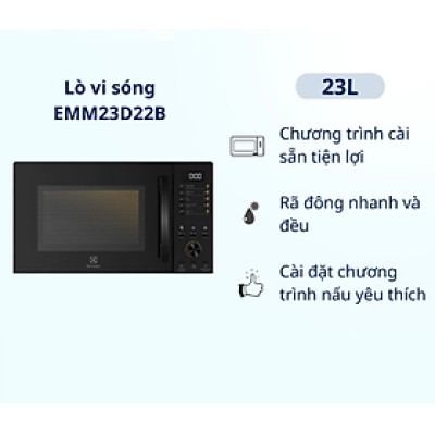 Lò vi sóng để bàn Electrolux 23L UltimateTaste 500 - EMM23D22B - Hàng chính hãng