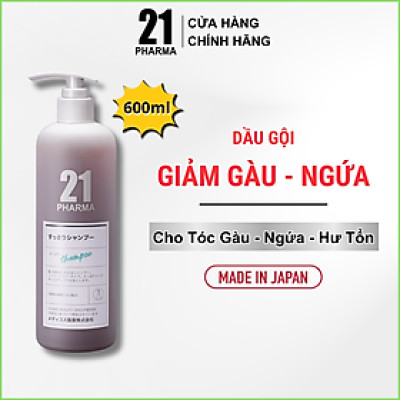 Dầu gội sạch gàu Pharma 21 Nhật Bản Dầu gội đầu chống gàu, sạch gàu & hết ngứa da đầu - Chai 600ml