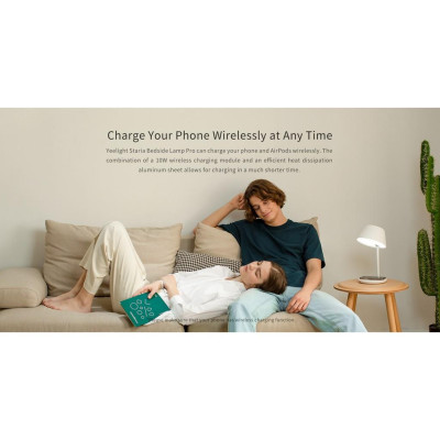 ĐÈN NGỦ THÔNG MINH KIÊM SẠC KHÔNG DÂY YEELIGHT STARIA PRO YLCT03YL (Xiaomi Youpin) – Hỗ trợ APPLE HOMEKIT – Bản Quốc Tế - Hàng chính hãng