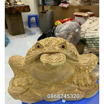 Cóc thiềm thừ phong thủy cầu tài lộc gỗ ngọc am thơm nức kt 20×13×10cm 