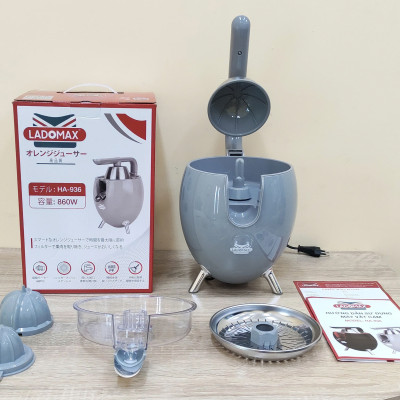 Máy vắt cam công suất lớn Ladomax - Công suất 860W - moto đồng - có linh kiện thay - Màu Xám - Hàng chính hãng