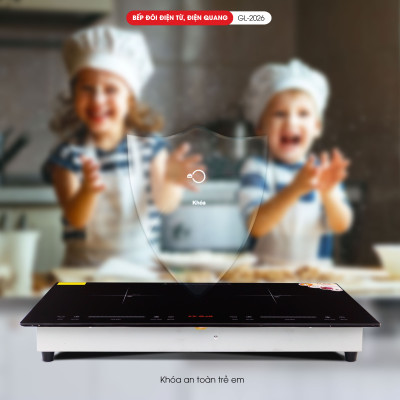 Bếp điện từ, điện quang, hồng ngoại đặt âm Gali GL-2025, 2in1, 3600w hàng chính hãng nhập khẩu Gali bảo hành 24 tháng.
