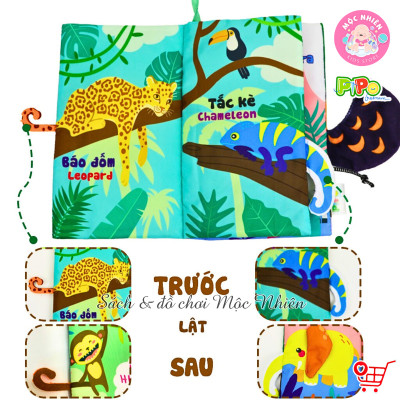 Đồ Chơi Giáo Dục Sớm Sách Vải Tương Tác Song Ngữ - Đoán Đuôi Con Vật - Pipo Vietnam