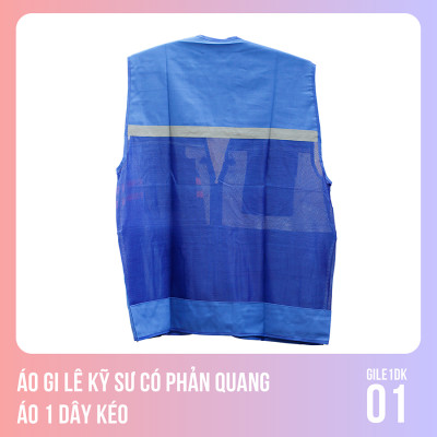 Áo Gi Lê Kỹ Sư Có Phản Quang - Áo 1 Dây Kéo - GILE1DK01