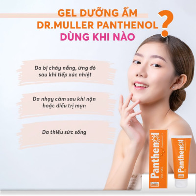 Gel dưỡng ẩm da phục hồi dạng sữa Panthenol B5 7% Dr Muller 100ml dịu mát da cháy nắng, sau trị mụn [Nhập khẩu Châu Âu]