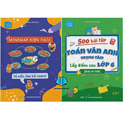 Sách - Combo/Lẻ Sổ Mindmap 5 môn Toán Văn Anh Lí Hóa lớp 6 + 500 Bài tập Toán Văn Anh lớp 6