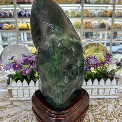 Trụ phong thủy đá thạch anh xanh - Nặng 13,4 kg