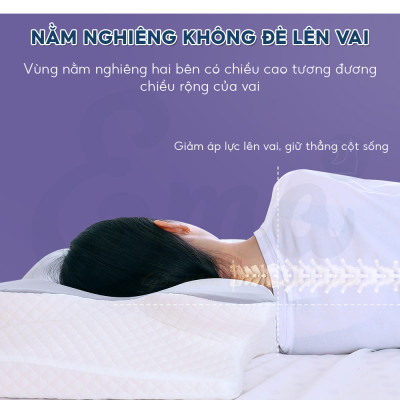 Gối công thái học EMA thế hệ thứ 2 - Chống đau cổ vai ngáy, chống ngủ ngáy, hỗ trợ ngủ nhanh