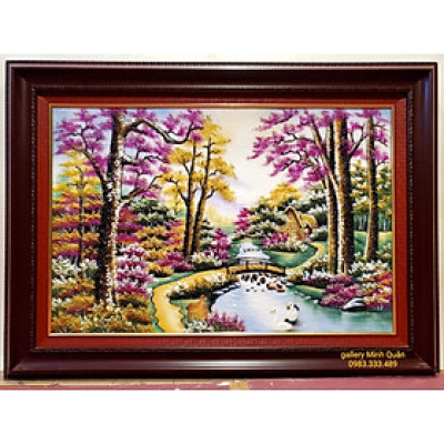 TRANH ĐÁ TỰ NHIÊN - PHONG CẢNH RỪNG THU LÁ ĐỎ