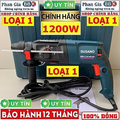 (LOẠI 1) Máy Khoan Đục Bê Tông SUSANO 1200W, 3 Chế Độ 2-26 Cam kết 100% Ruột Đồng Máy Khỏe Chạy Êm Bền