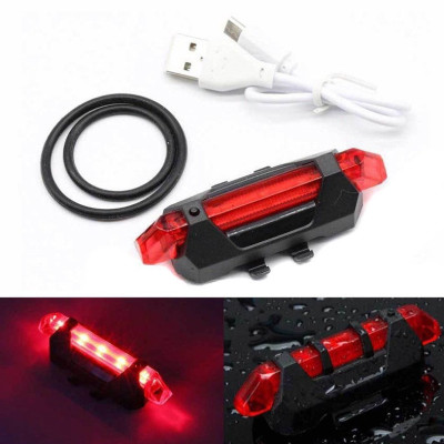 Bộ đèn xe đạp - đèn LED chiếu sáng phía trước và phía sau xe đạp dùng pin sạc - Hàng chính hãng