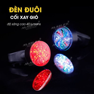 Đèn hậu cảnh báo xe đạp gắn sau CỐI XAY GIÓ AQ-113 dung lượng 500mAh 8 chế độ cảnh báo, sạc USB, chống nước IPX4 - Mai Lee