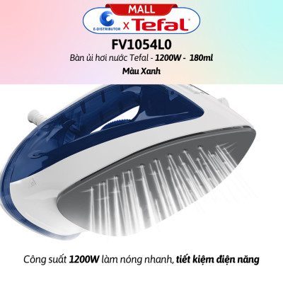 Bàn ủi hơi nước Tefal FV1054L0 - Hàng Chính Hãng - Công suất 1200W làm nóng nhanh, tiết kiệm điện năng - Dung tích bình nước 180 ml