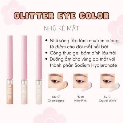 Gel Nhũ Kẻ Mắt Kim Tuyết Daisy Doll By Mary Quant Dạng Lỏng Chống Thấm Nước Nhanh Khô Bền Màu SV-01  White (2,8g)