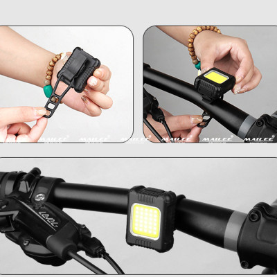 Đèn LED mini trước sau cho xe đạp BG-3133 sạc USB type-C, dung lượng 120mAh, hạt LED COB chống nước cho xe đạp 80-130 lumens - Mai Lee